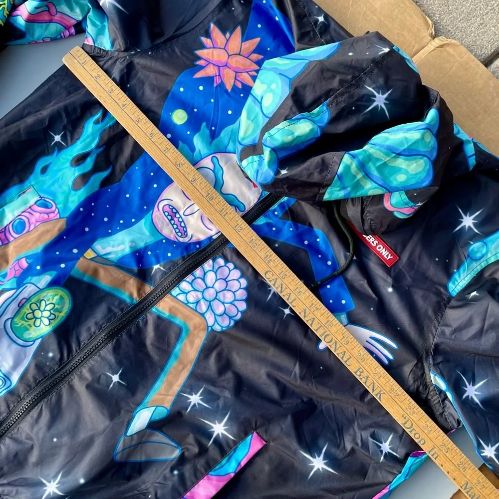 NWT Members Only Adult Swim Rick & Morty Jacket Windbreaker Coat Large Lined